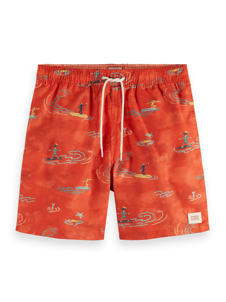 SCOTCH & SODA Mid Length Swim Short All Over Gravity NYC