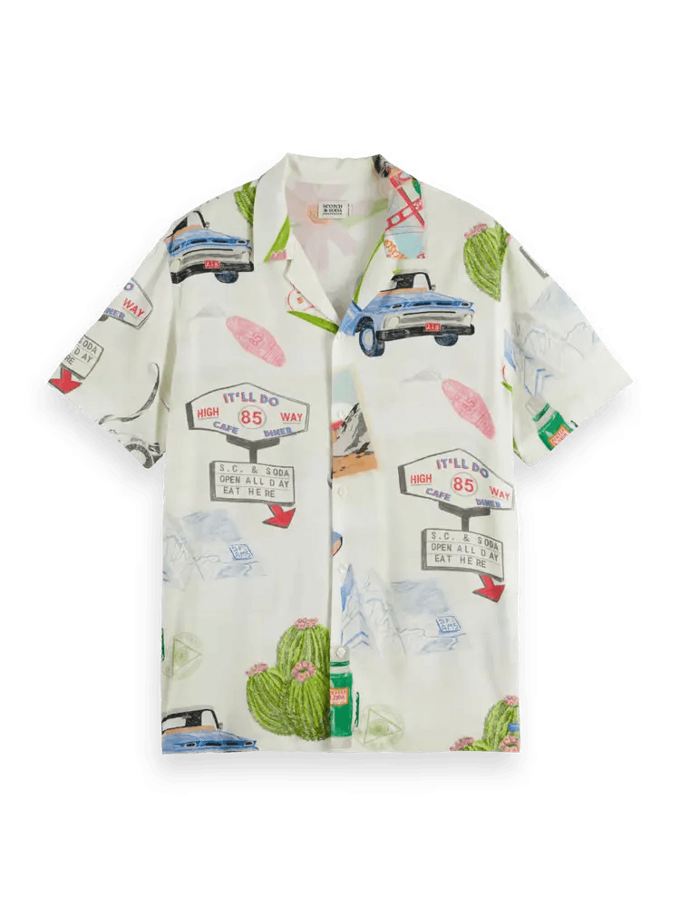 SCOTCH & SODA Printed Camp Collar Shirt Gravity NYC