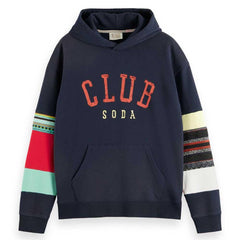 SCOTCH & SODA RELAXED FIT CLUB SODA APPLIQUE HOOODIE Gravity NYC