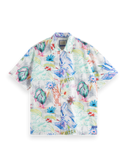 SCOTCH & SODA Swan All Over Printed Compact Poplin Shirt Gravity NYC