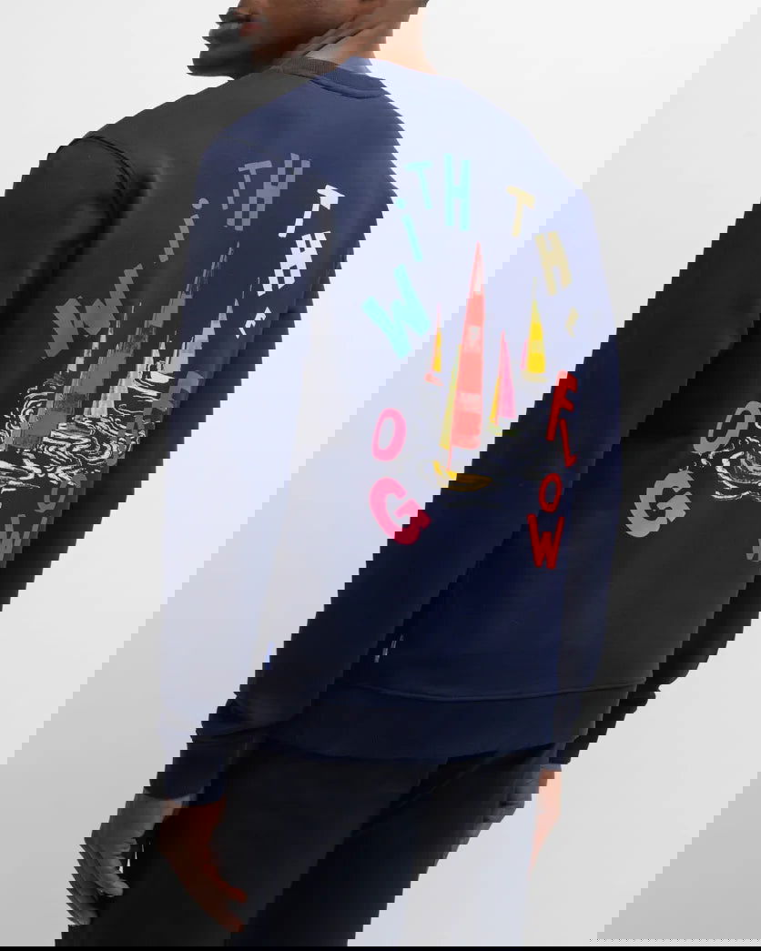 SCOTCH AND SODA Boating Artwork Sweatshirt at Gravity NYC