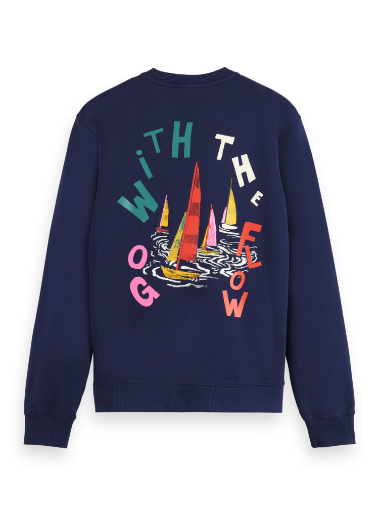 SCOTCH AND SODA Boating Artwork Sweatshirt at Gravity NYC
