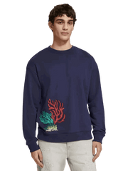 SCOTCH & SODA Coral Embroidery Sweatshirt