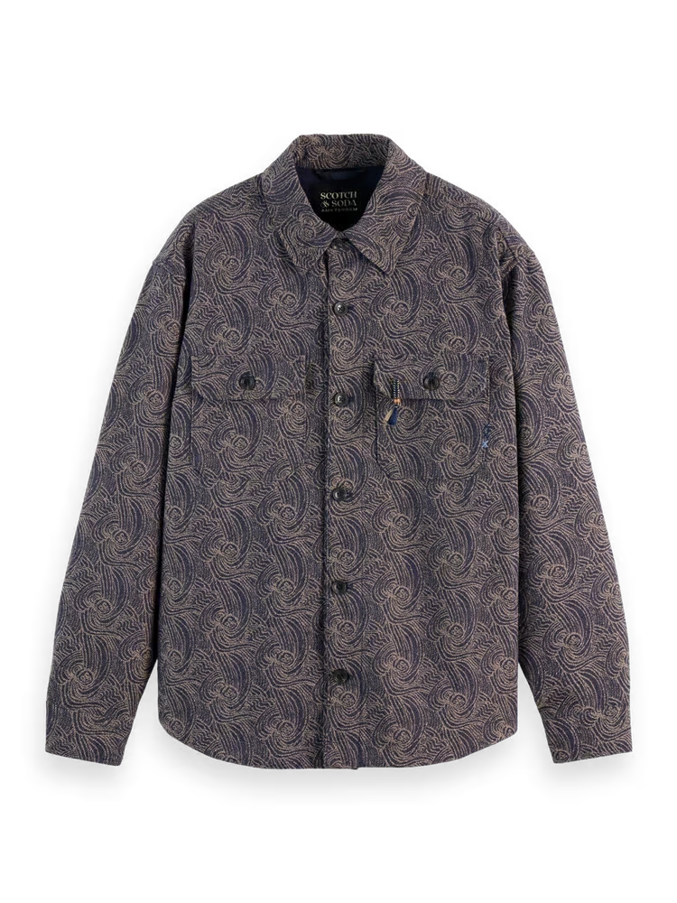 SCOTCH AND SODA Jacquard Wool-Blend Overshirt - Gravity NYC