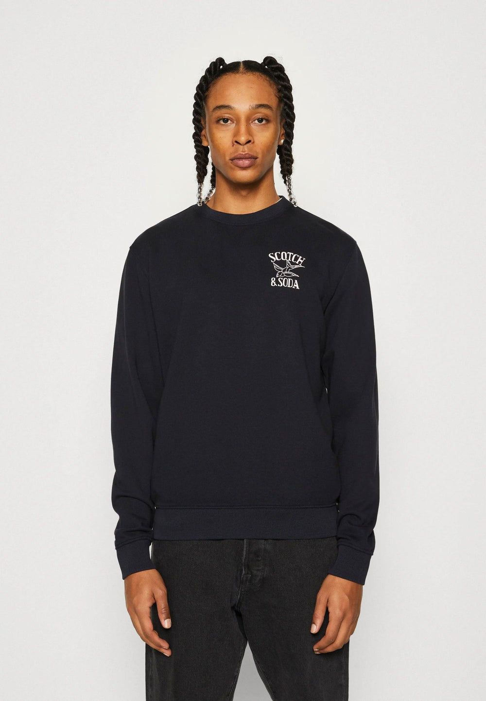 SCOTCH AND SODA Left Chest Artwork Sweatshirt at Gravity NYC