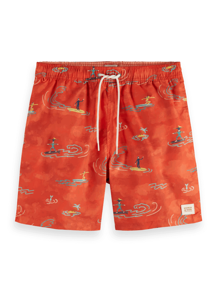 SCOTCH AND SODA Mid Length Swim Short All Over - Gravity NYC