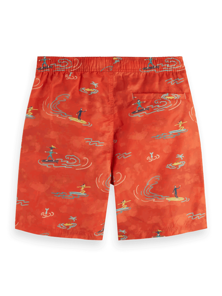 SCOTCH AND SODA Mid Length Swim Short All Over - Gravity NYC
