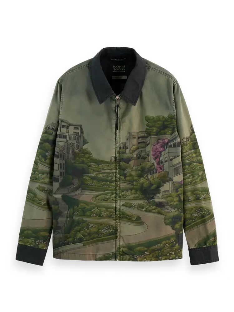 SCOTCH AND SODA Photo-Printed Twill Coach Jacket - Gravity NYC