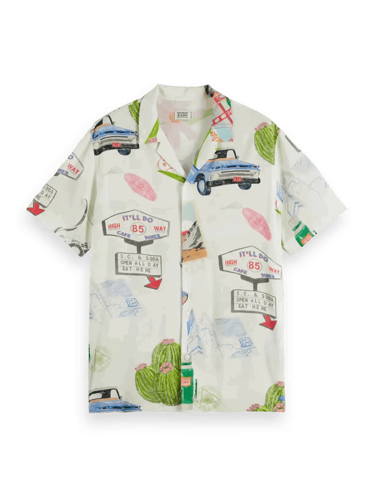 SCOTCH AND SODA Printed Camp Collar Shirt - Gravity NYC