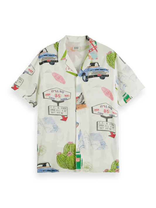 SCOTCH & SODA Printed Camp Collar Shirt