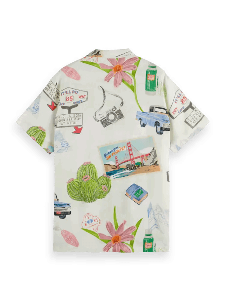 SCOTCH AND SODA Printed Camp Collar Shirt - Gravity NYC