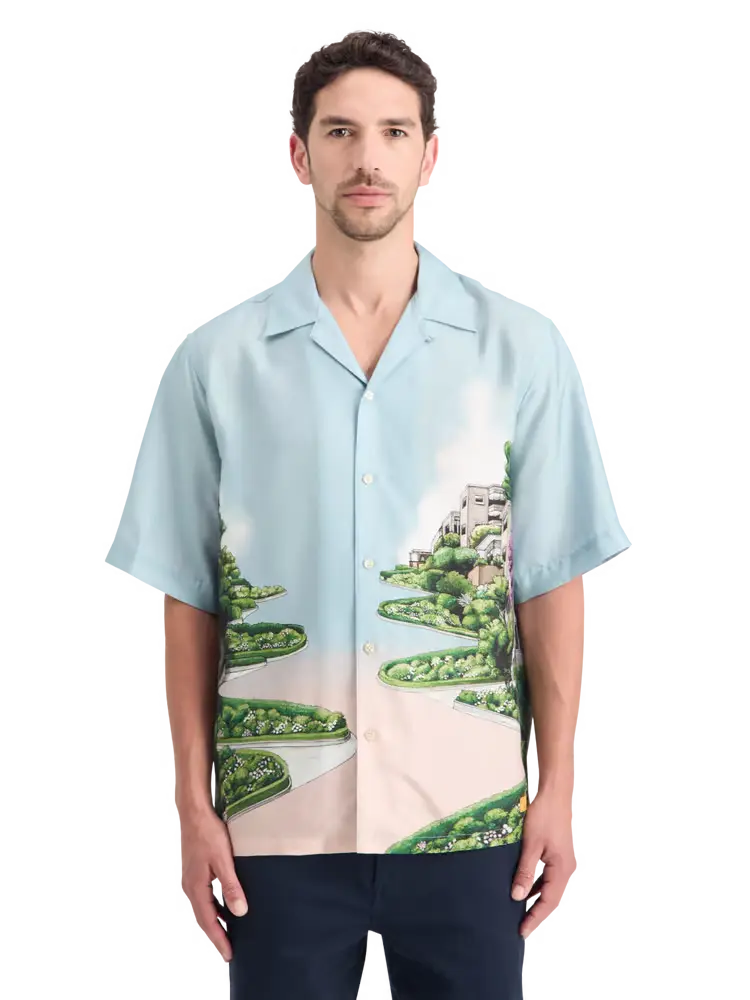 SCOTCH AND SODA Relaxed-Fit Printed Tencel Shirt at Gravity NYC
