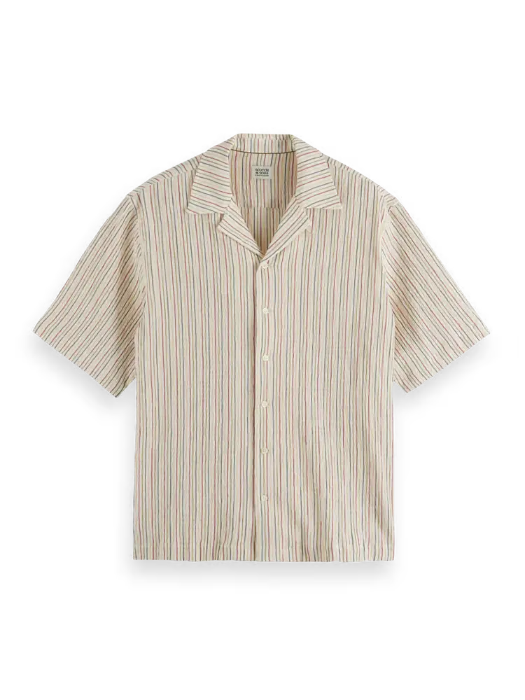 SCOTCH AND SODA Relaxed-Fit Seersucker Stripe Shirt at Gravity NYC