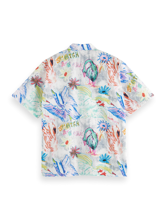 SCOTCH AND SODA Swan All Over Printed Compact Poplin Shirt - Gravity NYC