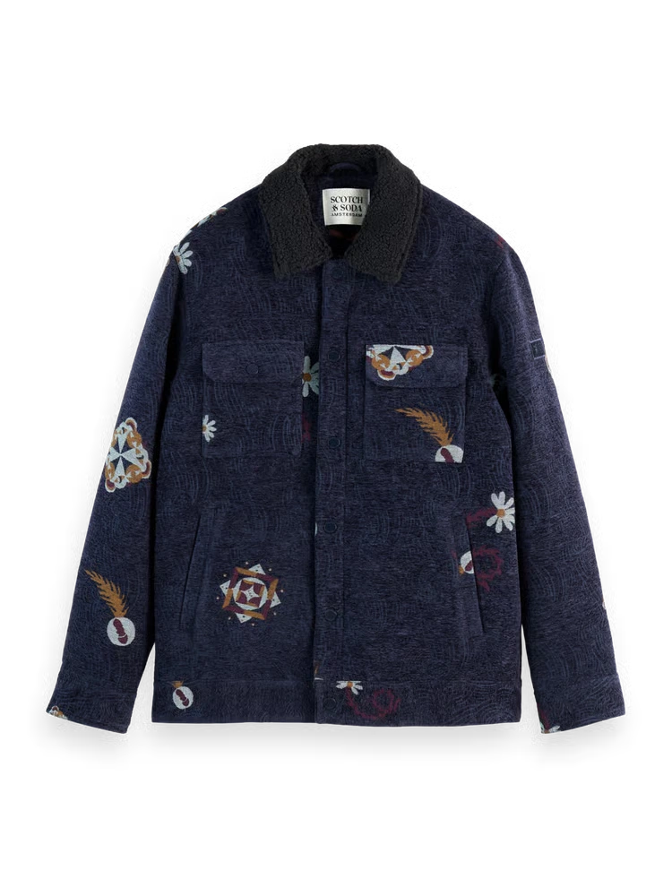 SCOTCH AND SODA Swirl Poetry Jacquard Trucker Jacket - Gravity NYC
