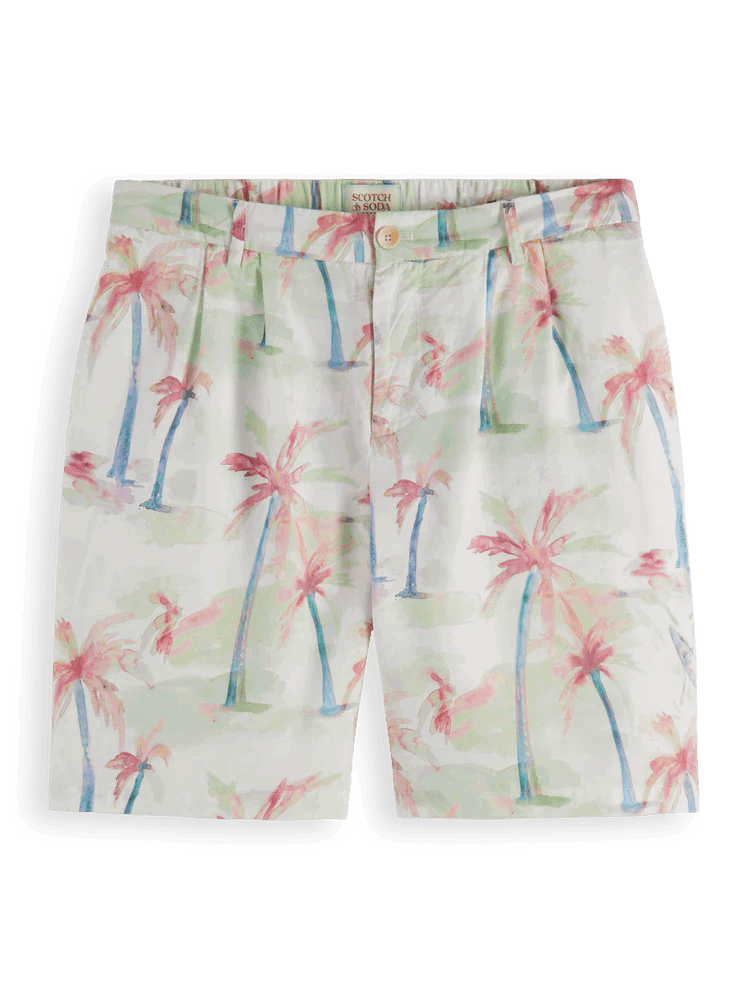 SCOTCH & SODA Twilt-Printed Pleated Bermuda Shorts