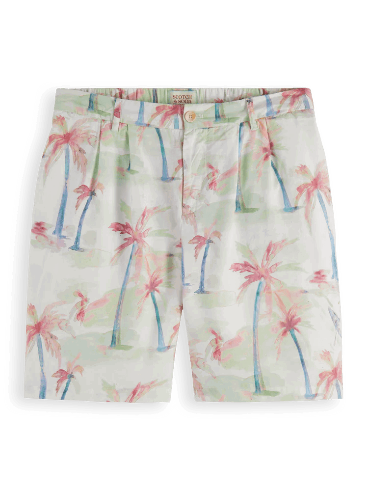 SCOTCH AND SODA Twilt-Printed Pleated Bermuda Shorts - Gravity NYC