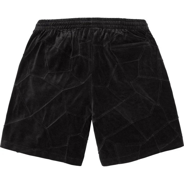 SUPREME Dazzle Patchwork Velour Shorts at Gravity NYC SUPREME Dazzle Patchwork Velour Shorts at Gravity NYC