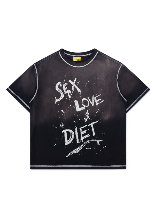 DIET STARTS MONDAY SL&D Splatter Tee-Black - Gravity NYC