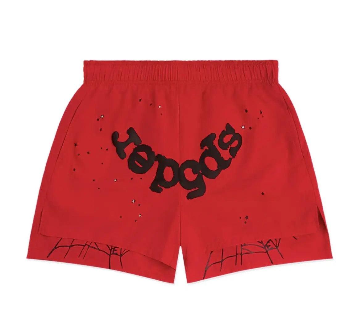 SP5DER Red OG Web Double Layer Shorts Gravity NYC