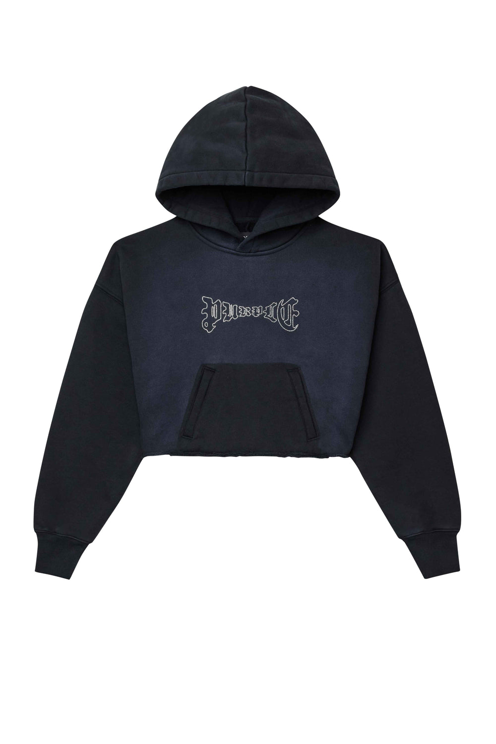 PURPLE BRAND W4013 Crystal Cropped Hoodie - Gravity NYC