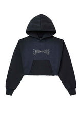 Sudadera con capucha corta con cristales PURPLE BRAND W4013