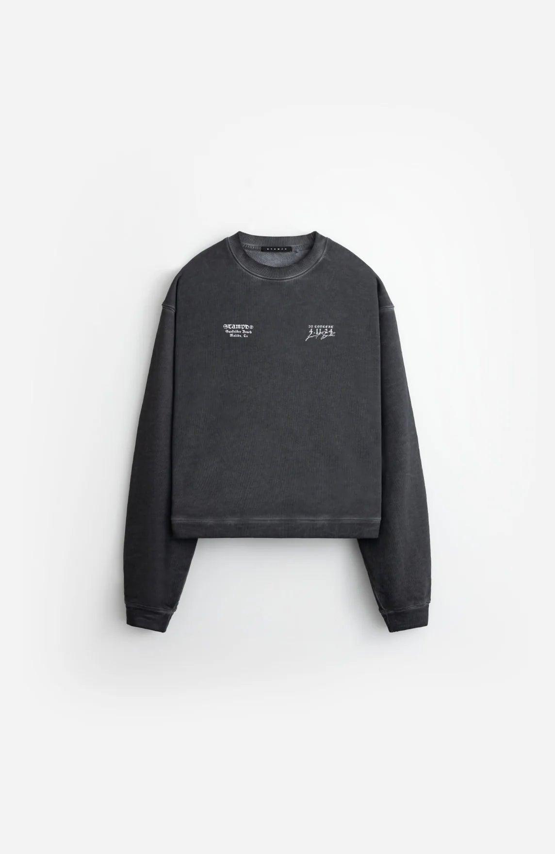 STAMPD Black Oil Wash Malibu High Crew Neck Gravity NYC