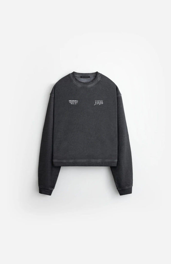 【STAMPD】OIL WASHED MALIBU HIGH CREW STAMPD Black Oil Wash Malibu High Crew Neck at Gravity NYC