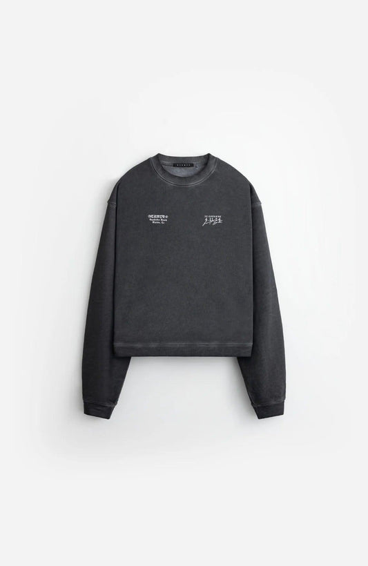 STAMPD Black Oil Wash Malibu High Crew Neck - Gravity NYC
