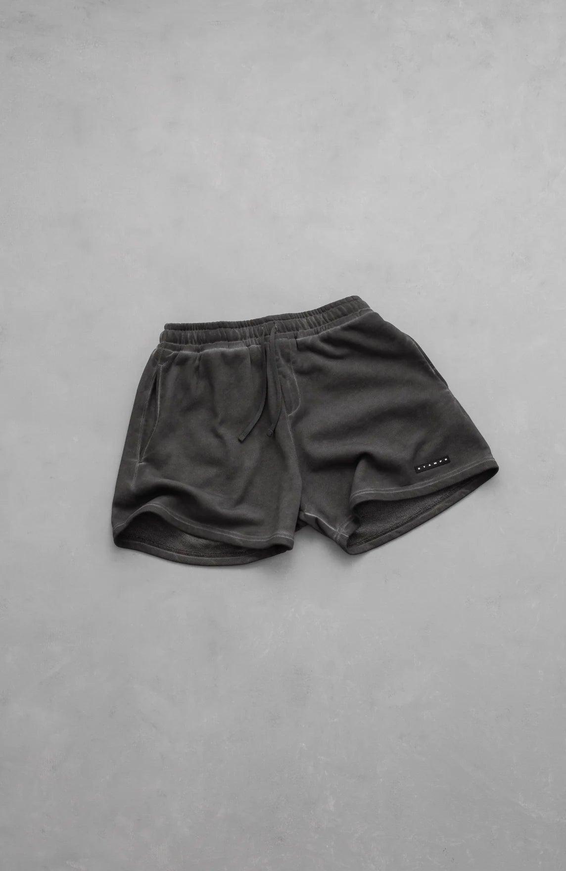 STAMPD Black Oil Wash Sweatshort - Gravity NYC