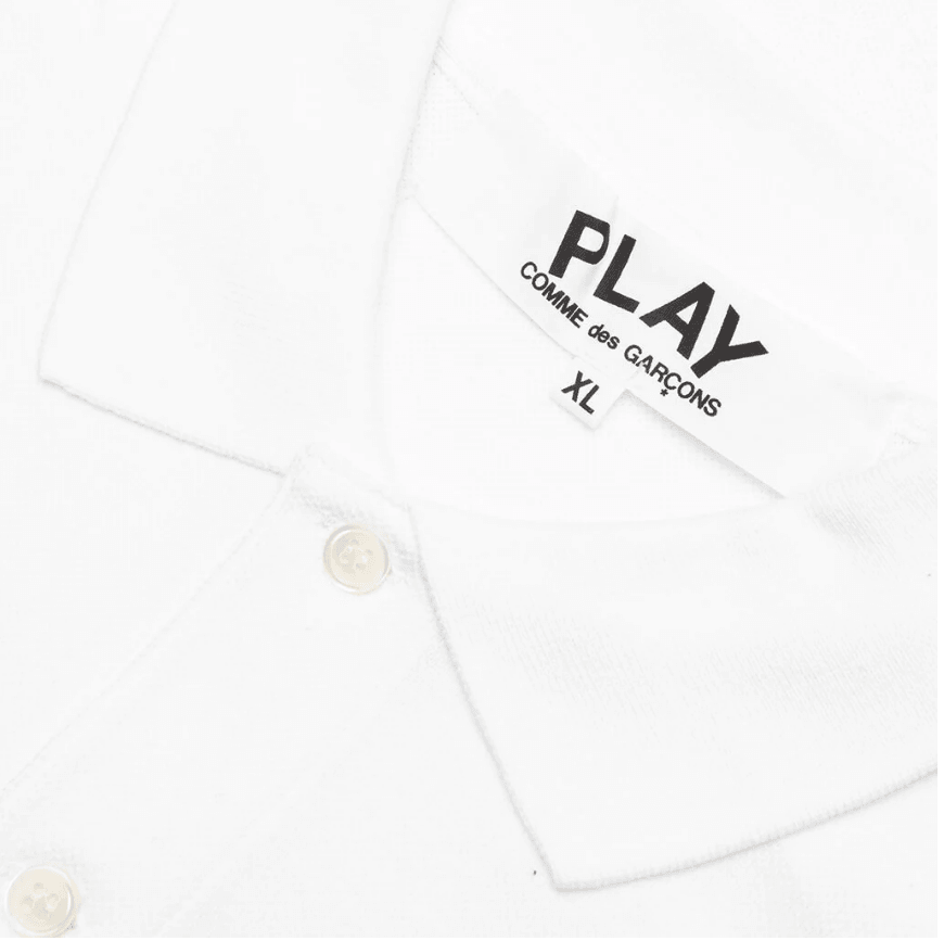 COMME DES GARCONS PLAY POLO SHIRT - WHITE - Gravity NYC