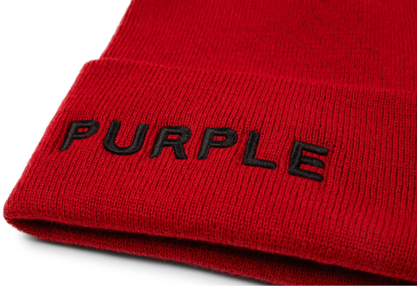 Purple Brand Acrylic Cuffed Beanie Red - Gravity NYC