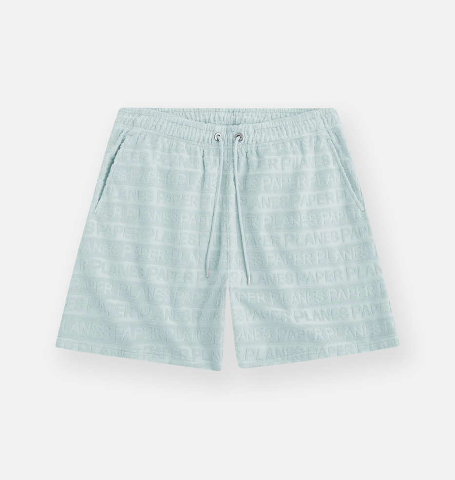Pantalones cortos relajados de tela de toalla con diseño playero PAPER PLANES