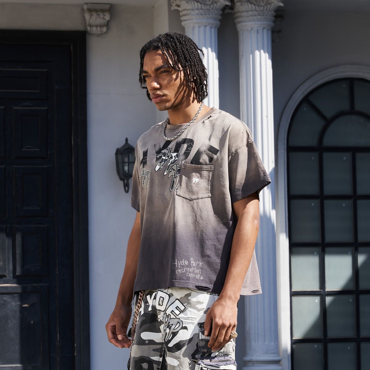 HYDE PARK GOODS Split Pocket Tee - Grey - Gravity NYC