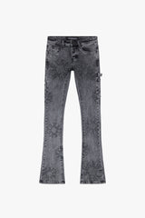 VALABASAS Ringer Lt Grey Stacked Flare Jean Gravity NYC