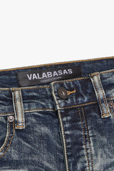 VALABASAS "Sigma" Medium Blue Stacked Flare Jeans Gravity NYC