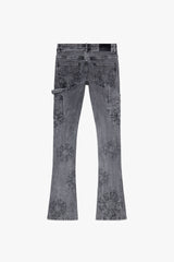 VALABASAS "Ringer" Light Grey Stacked Flare Jean