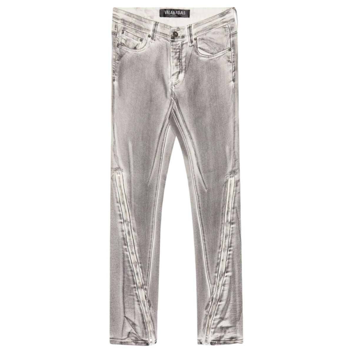 VALABASAS "Runner" White Grey Skinny Denim