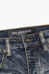 VALABASAS "Sigma" Medium Blue Stacked Flare Jeans