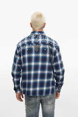 VALABASAS "Cadence" Blue Flannel