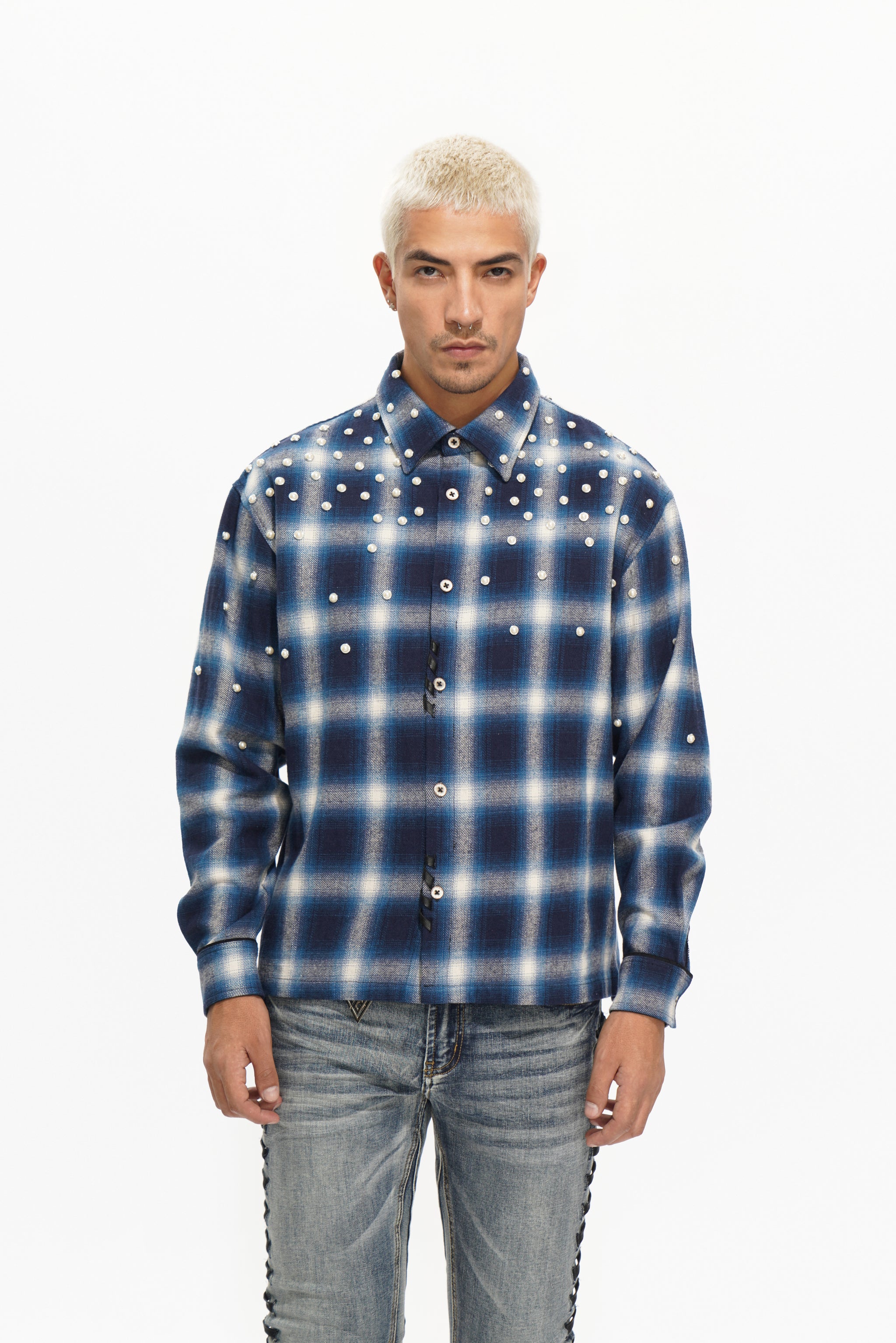 VALABASAS "Cadence" Blue Flannel