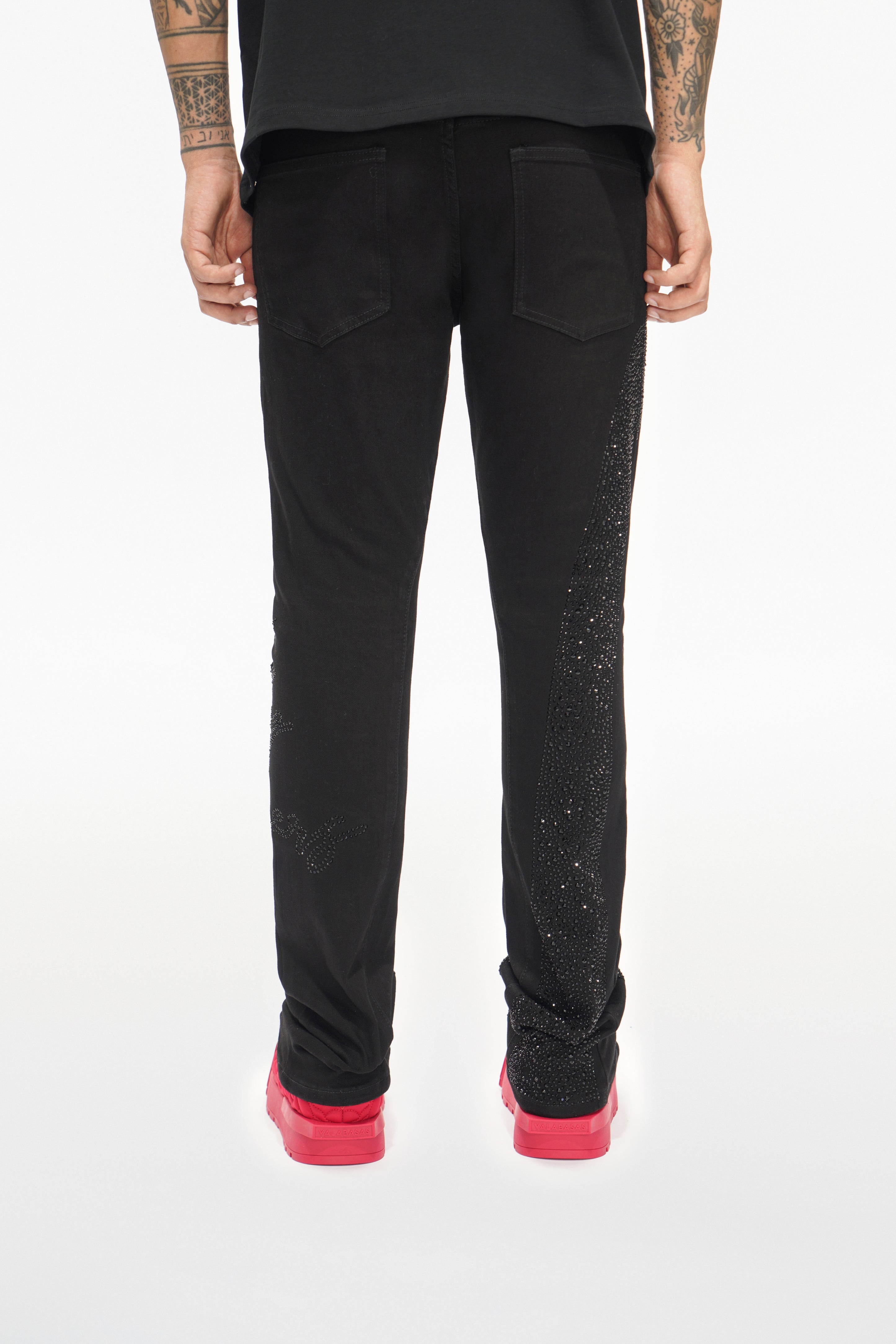 VALABASAS "Scripted" Black Stacked Denim