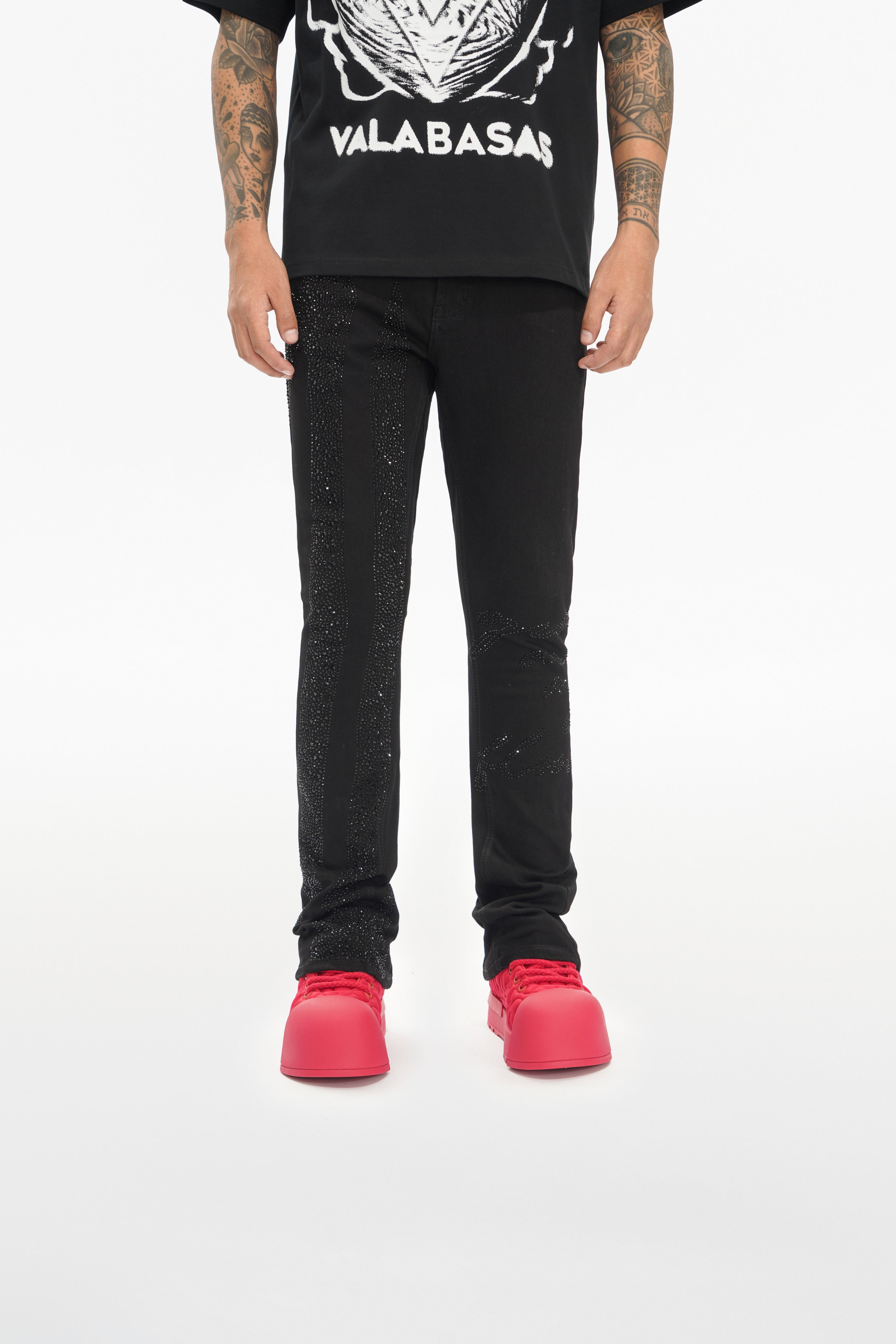VALABASAS "Scripted" Black Stacked Denim