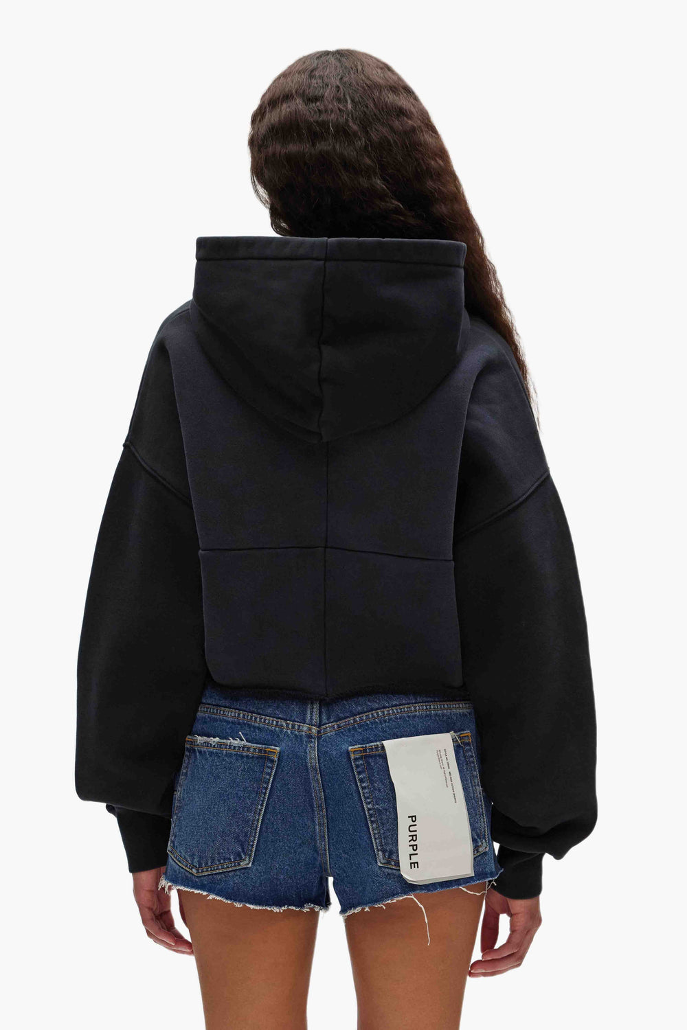 PURPLE BRAND W4013 Crystal Cropped Hoodie - Gravity NYC