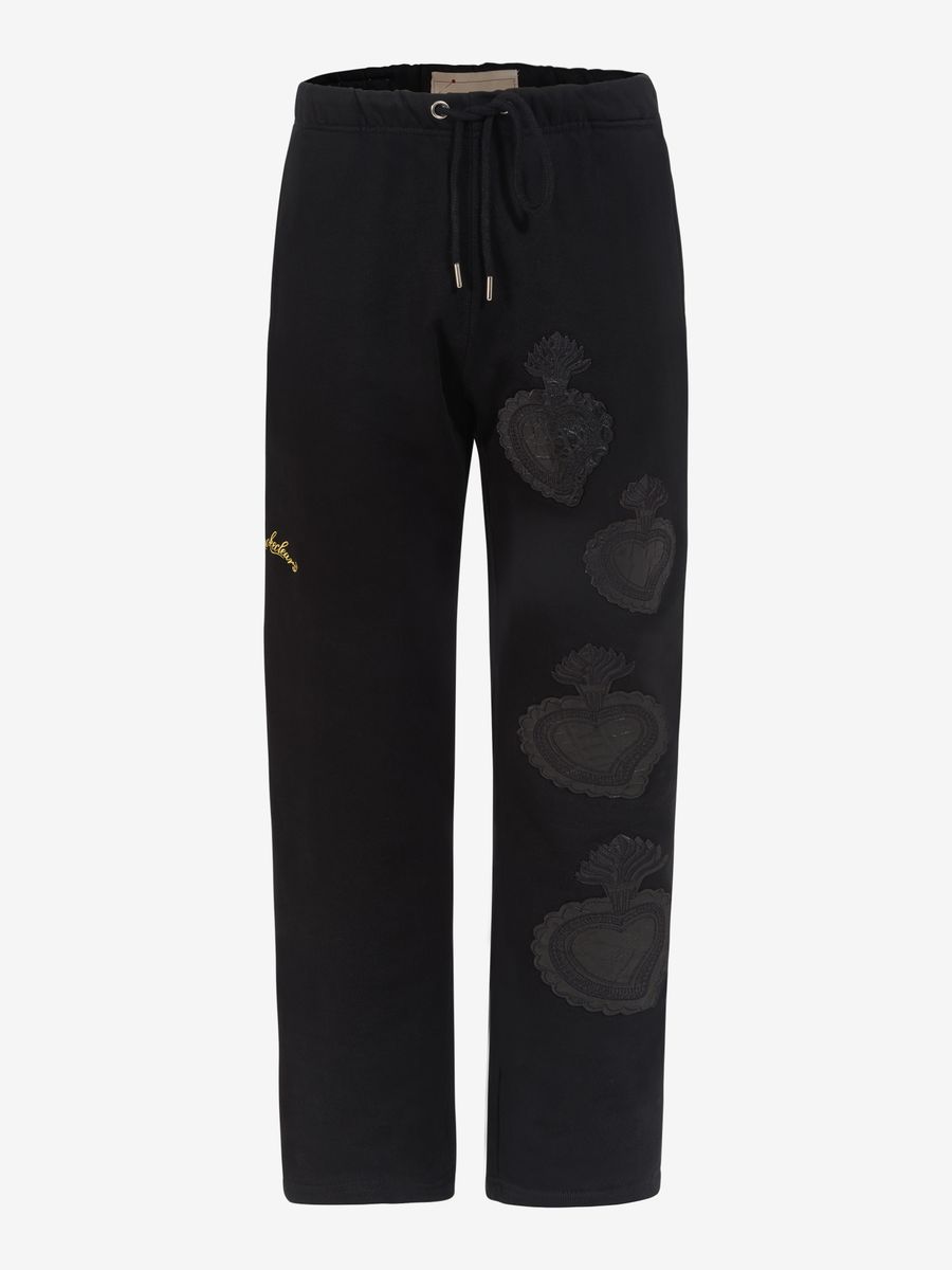 WHEN SMOKE CLEARS Leather Sweatpants Black/Black Gravity NYC