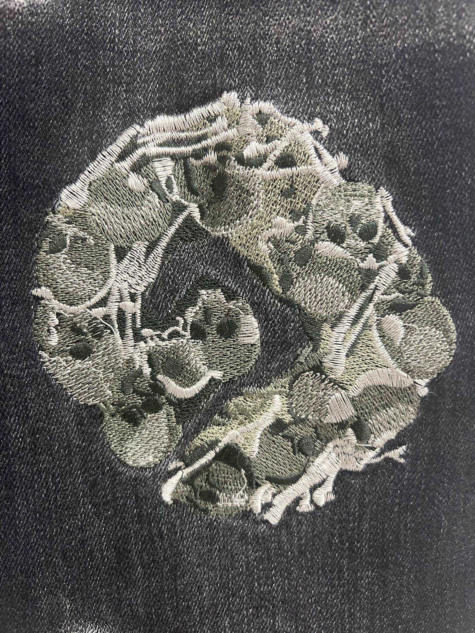 Godspeed Skull embroidery jeans (Black) - Gravity NYC