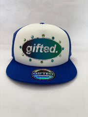 EVERYONE IS GIFTED Rhinestone Hat (Blue) - Gravity NYC