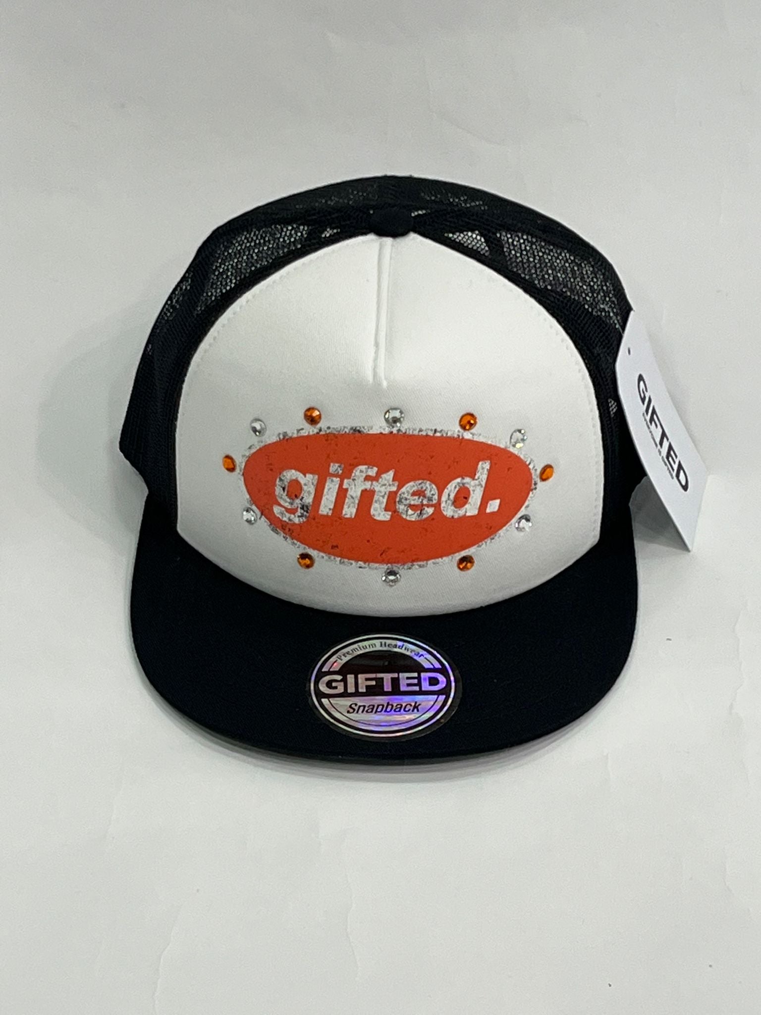 EVERYONE IS GIFTED Rhinestone Hat (Black/White) - Gravity NYC