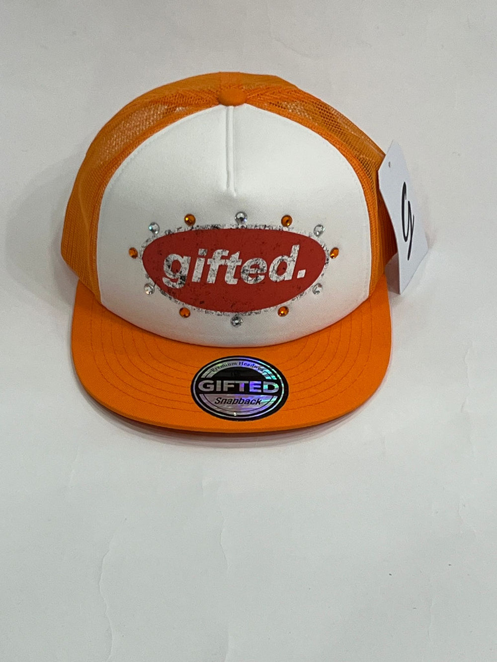 EVERYONE IS GIFTED Rhinestone Hat (Orange) - Gravity NYC