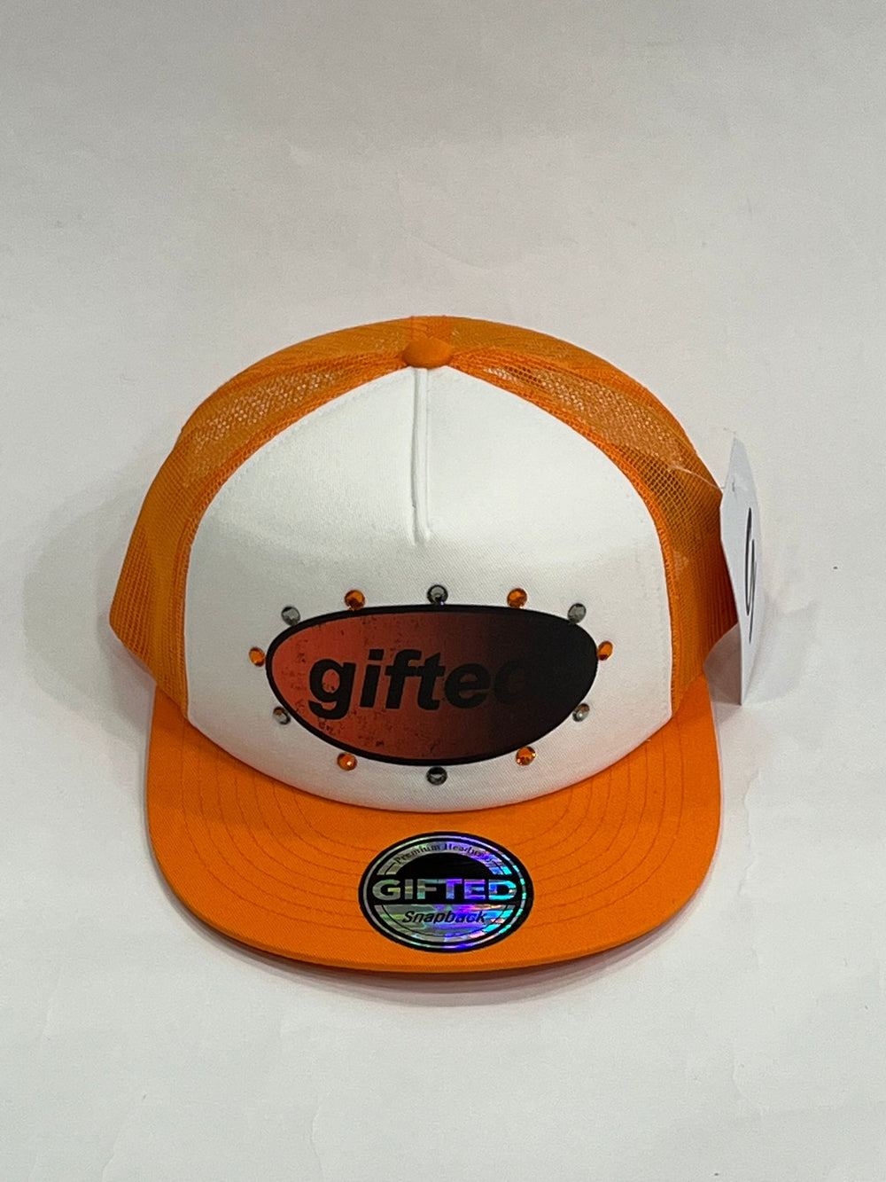 EVERYONE IS GIFTED Rhinestone Hat (Orange) - Gravity NYC